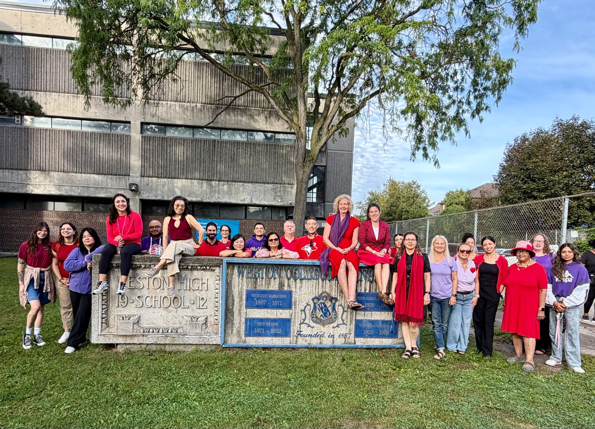OSSTFtoronto's tweet photo. Teachers at Greenwood &amp; Danforth, Weston CI and Contact Alt. are standing strong on this Day of Action! #OntEdUnited #Red4Ed #Onted https://t.co/MGnNP7AGJb