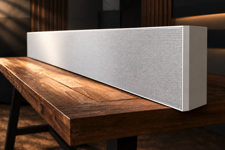 OriginAcoustics's tweet photo. A screen is chosen by the inch. The soundbar should be, too. Built to order in Las Vegas, our soundbars can be tailored to the exact width of your display and the design of your room. You choose the size, performance, and finish. #StillTheOriginals #OriginAcoustics https://t.co/11mbcgvUuZ