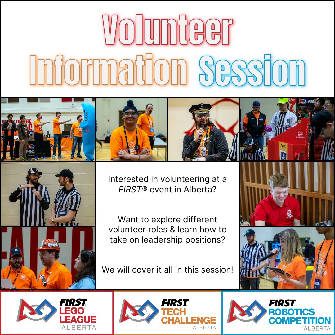 FIRSTRoboticsAB's tweet photo. Our volunteer information session is just one week away on September 23 at 7pm! You can use the link below to add the event to your calendar and access the virtual meeting link. We hope to see you there!

To add the event to your Google Calendar: https://t.co/IPSiXZ5bpq https://t.co/V67gEvXu4F