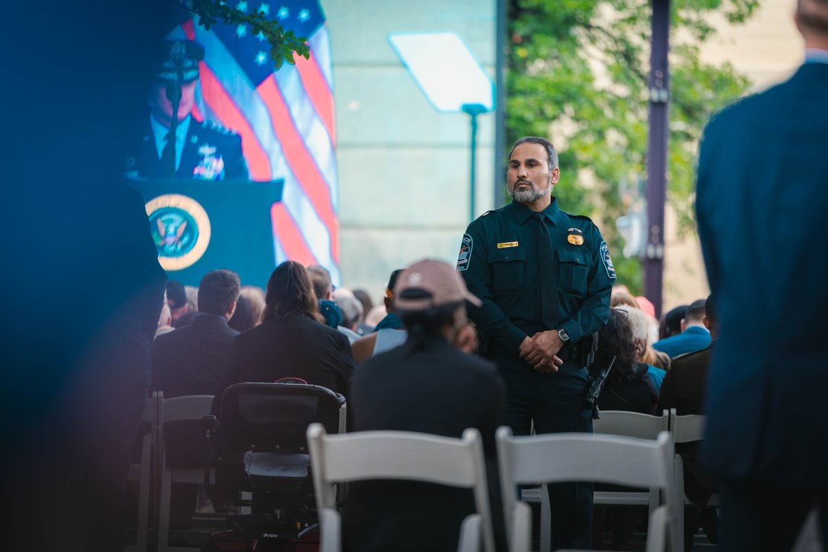 PFPAOfficial's tweet photo. We were honored to secure the 25th 9/11 Anniversary Observance Ceremony held at the Pentagon. In close coordination with the @SecretService, our team of police, K9, EOD, special agents, &amp; more worked to protect all attendees &amp; ensure a safe environment for this solemn event. https://t.co/Y8zZavVqEY