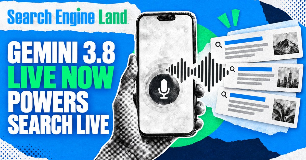 sengineland's tweet photo. Google Search Live is now powered by Gemini 3.8 Live.

The update brings web links, multilingual switching and more natural follow-up conversations to the Google app.

Full details here: https://t.co/xBiWpUxmWB https://t.co/mGPerxt9ls