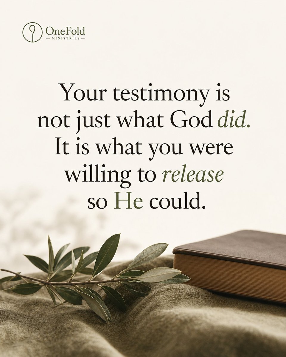 OneFoldMin's tweet photo. Most people share what God did. Fewer share what it cost to let Him.
We tell the ending because it's beautiful. God restored the marriage. God opened the door. But the testimony begins earlier — in the quiet moment someone let God work.
Restoration follows surrender. https://t.co/F03kYVzjLk