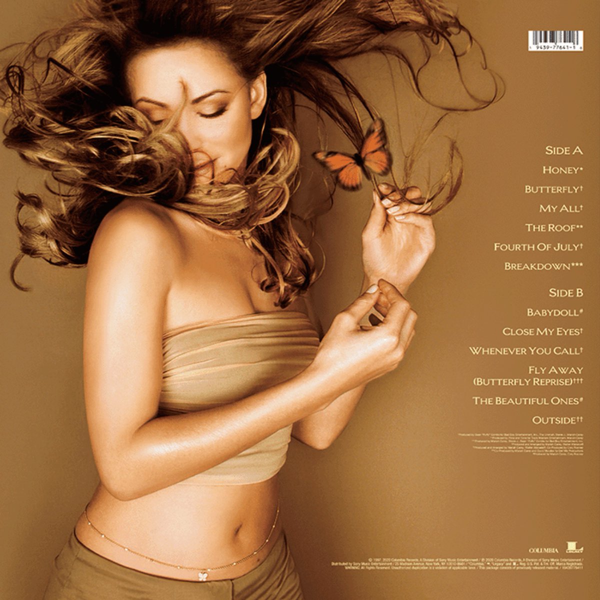 Genius's tweet photo. today in 1997, mariah carey released her sixth studio album, ‘butterfly’ 🦋

the 5x platinum album debuted at no. 1 on the billboard 200 and produced two hot 100 no. 1 hits with “honey” and “my all” 🏆

what’s your favorite track from ‘butterfly’? https://t.co/V8BXOIwASf