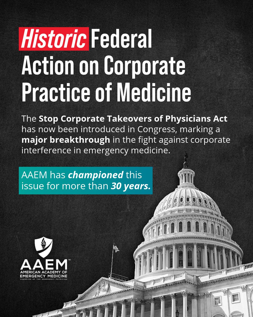 aaeminfo's tweet photo. Thank you to Senators Warren (D-MA), Wyden (D-OR) and Merkely (D-OR) and Reps. Hoyle (D-OR), Subramanyan (D-VA), and Ocasio-Cortez (D-NY) for introducing the Stop Corporate Takeovers of Physicians Act. AAEM helped shape it.  Press conference at 5:00pm ET: https://t.co/LCBK9fhoia https://t.co/6yIZEJsTeD