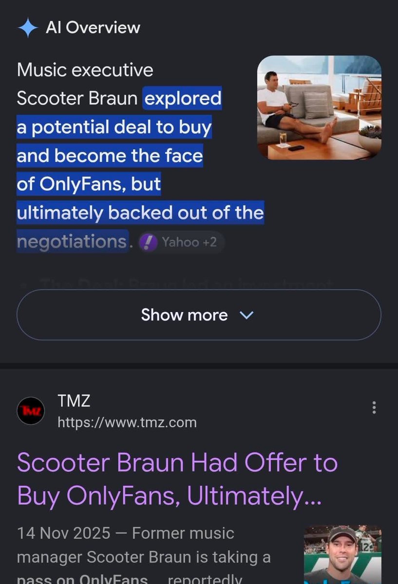 shanellrow1872's tweet photo. @badazn Scooter Braun almost became the owner of ONLYFANS last year. He is part of the jewish handlers club, he is David Geffen’s and P diddy’s dog https://t.co/XxFTIGrLeG