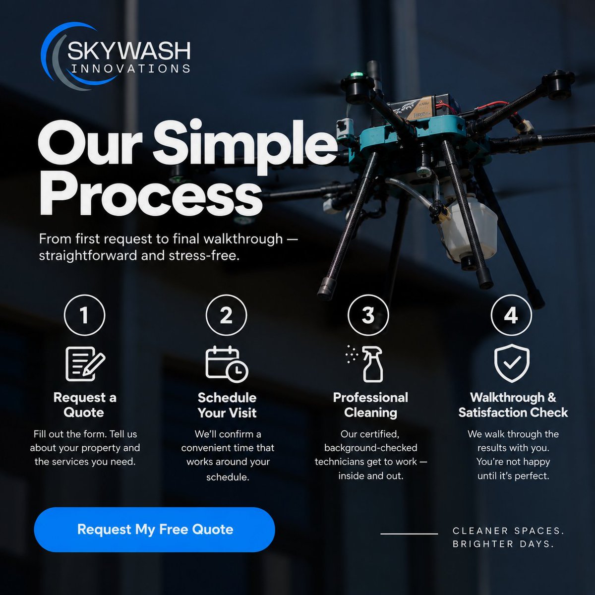 SkyWashTeam's tweet photo. A straightforward process makes window cleaning easier.

From the initial quote to scheduling, professional cleaning, and the final walkthrough, SkyWash Innovations keeps every step clear and simple.

Get your free quote at https://t.co/LWIo4b75dd or call 703-755-0865.

#WindowCleaning #SkyWashInnovations