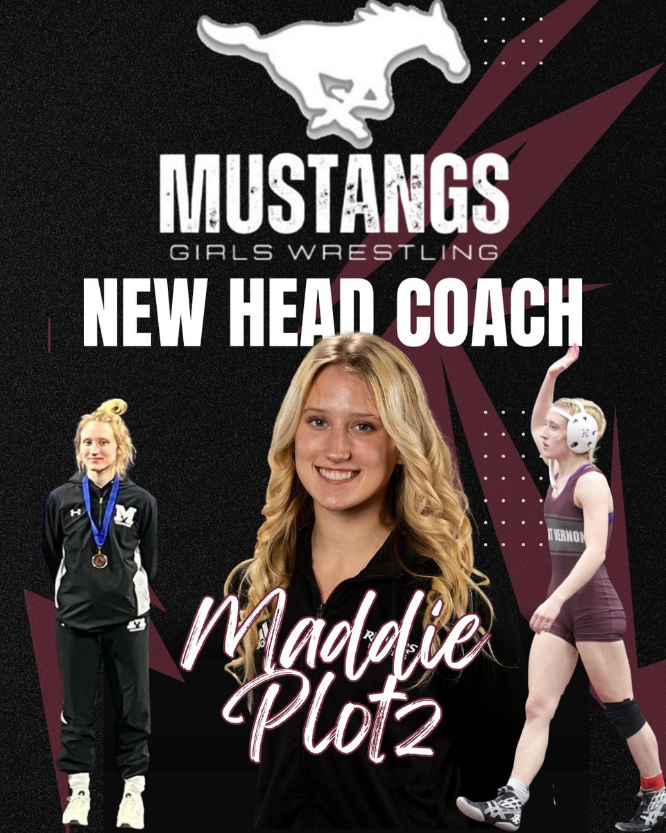 MVActivities's tweet photo. We are excited to welcome former collegiate wrestler and MV Alum to our head coaching team - our next head girls wrestling coach - Maddie Plotz!  Welcome to the team Coach Plotz! https://t.co/zvGIOXAPzs