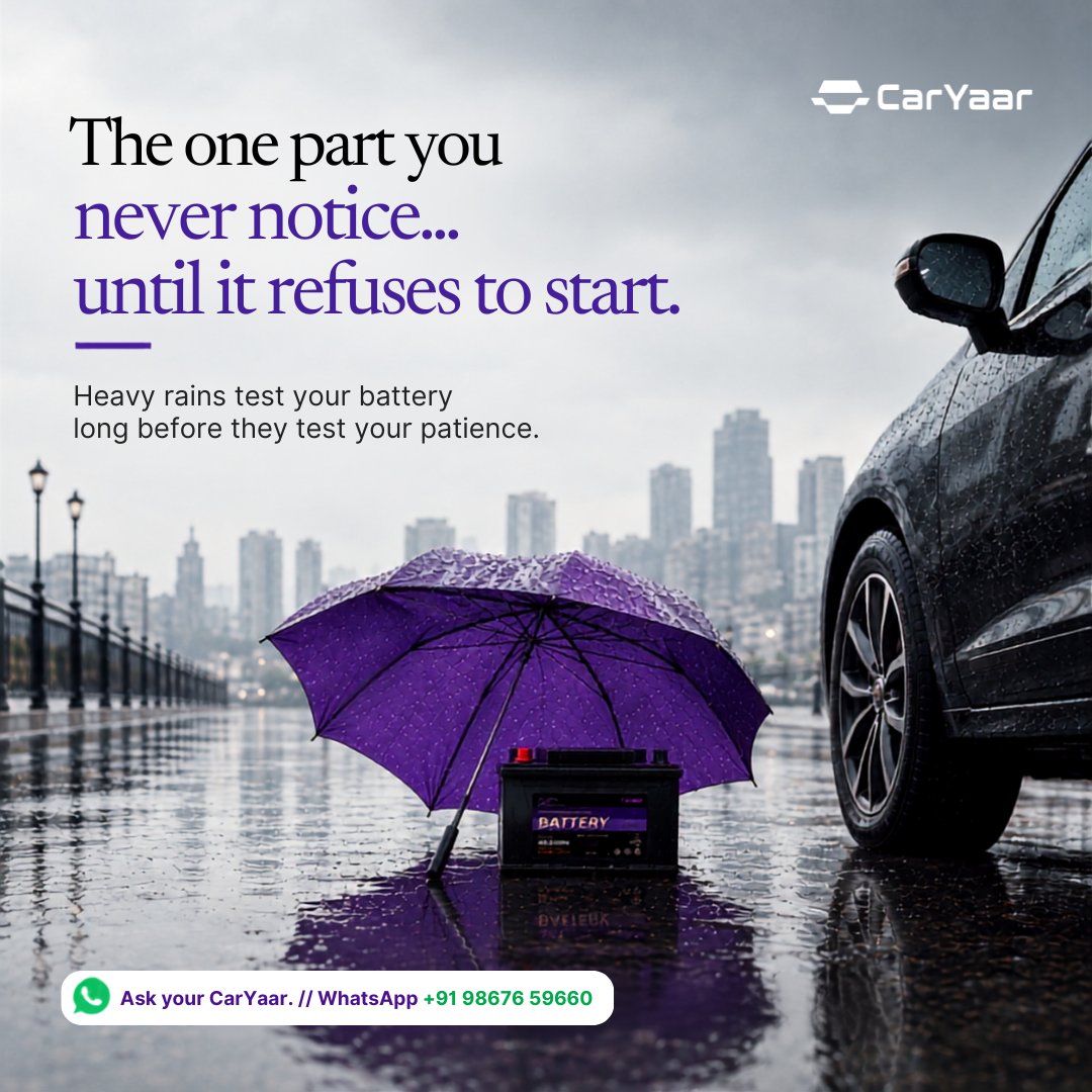 CarYaarAuto's tweet photo. Heavy rain can test your car battery. 🌧️🔋

Check your battery before it leaves you stranded when you need your car most.

📲 WhatsApp: +91 98676 59660

#CarYaar #CarBattery #MonsoonCare #CarCare https://t.co/iSILqJyKM9