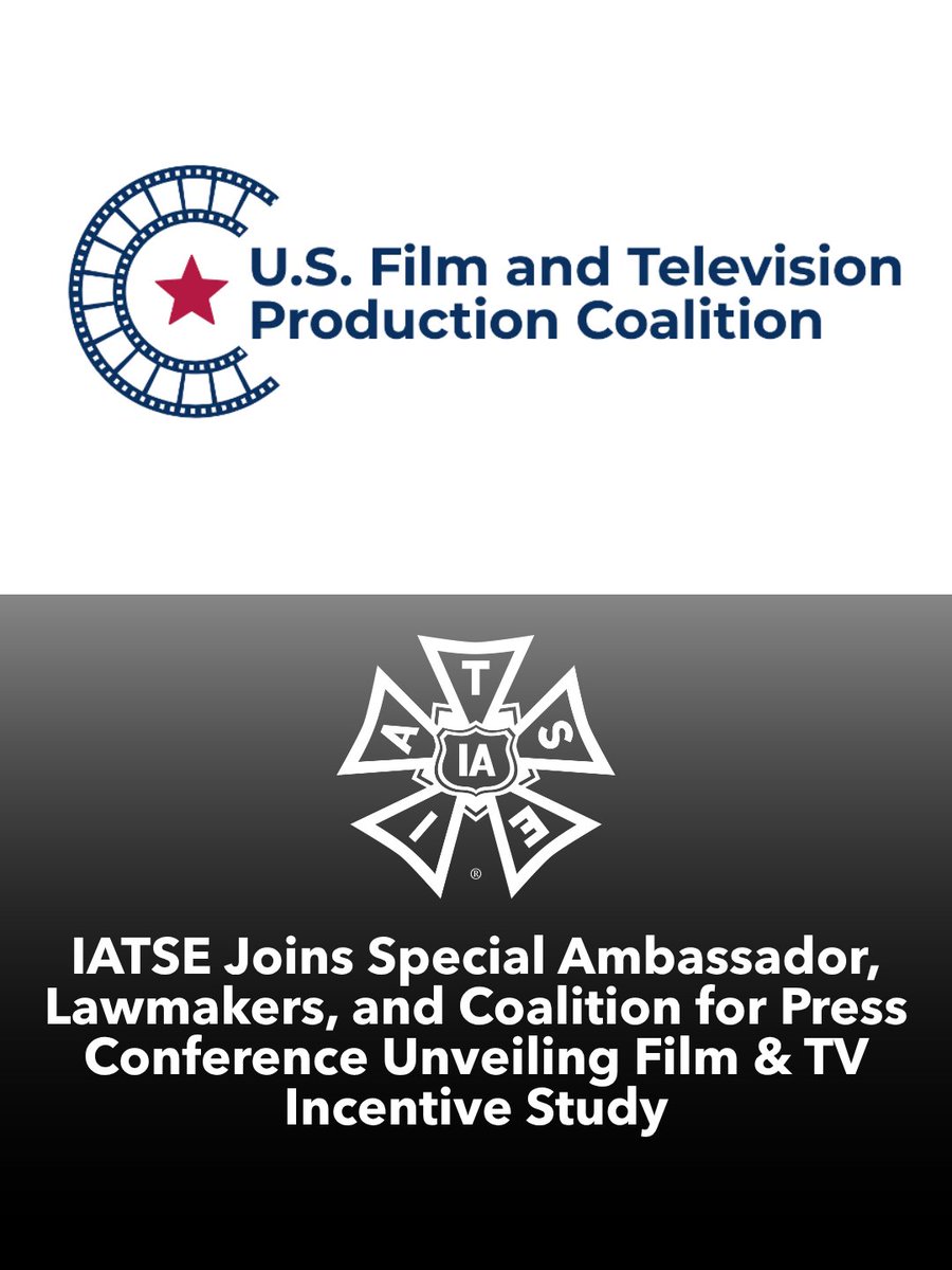 IATSE's tweet photo. 🚨 BREAKING: Yesterday, IATSE joined a broad alliance of labor organizations, studios, guilds, industry advocates, and bipartisan members of Congress to unveil a new study on the economic benefits of a federal film and television production incentive.

The study revealed that a federal incentive could support roughly 143,500 full-time equivalent jobs annually and generate nearly $250 billion in economic activity between 2027 and 2035.

International President Matthew D. Loeb also joined numerous stakeholders in calling for federal action to strengthen domestic film and television production.

For IATSE, participation in the event underscored the union’s ongoing advocacy for policies that protect middle-class entertainment industry jobs and help American workers.