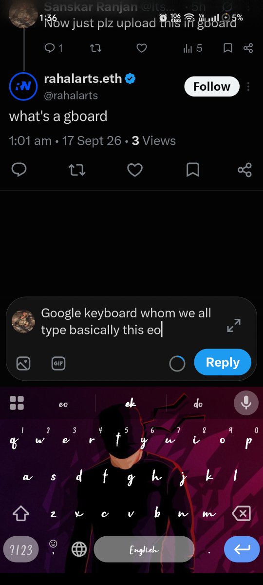 ItsSansu921's tweet photo. @rahalarts Google keyboard whom we all type basically this 👇🏻 https://t.co/XPVtXPQW5H