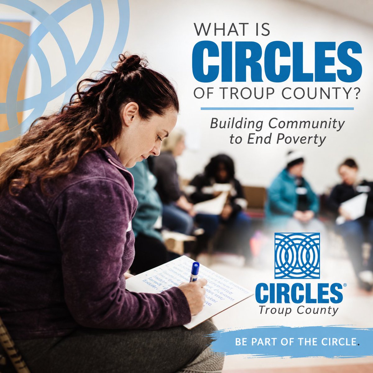 TroupStrategy's tweet photo. What is Circles of Troup County? 

Launched in 2012 by what is now Troup Strategy Center, Circles helps individuals &amp; families work toward financial stability.

Today, it continues that work as an independent nonprofit.

Want to be part of the circle?

https://t.co/fvxcT2BedX https://t.co/g7DykLE9jG