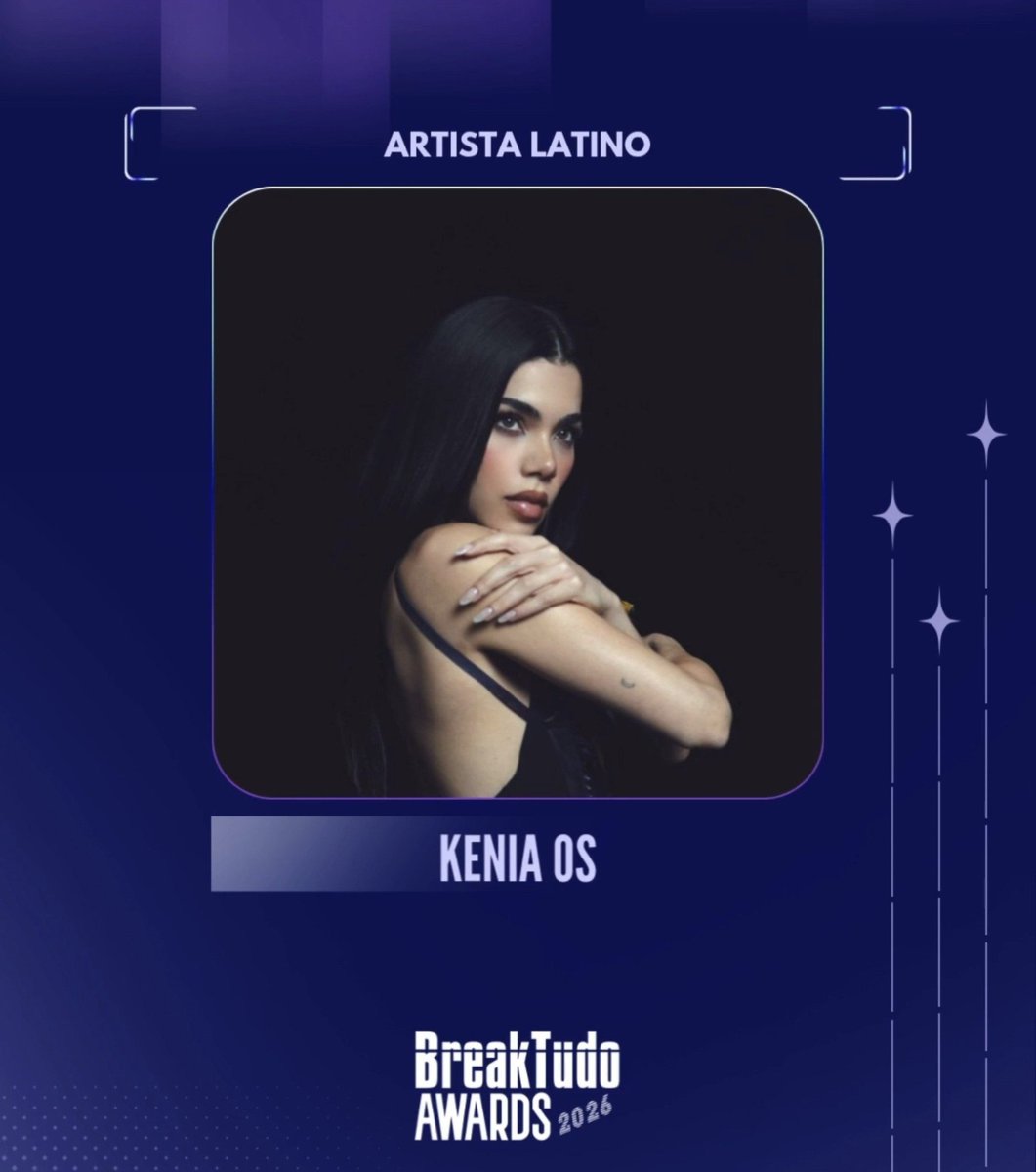 KeniaOsInfo_'s tweet photo. Kenia Os está nominada a los #BreakTudoAwards 2026 de Brasil en la categoría “Artista Latino”. 🇧🇷 https://t.co/xhAylWR0h5