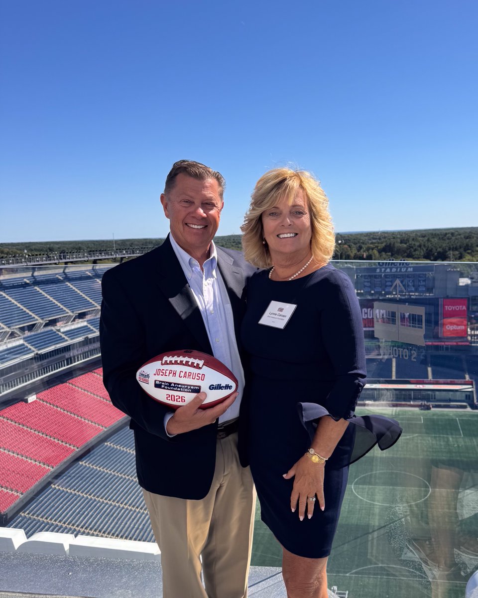 BAFOUND's tweet photo. Huge congratulations to BAF Board Member Joe Caruso on receiving the Myra Kraft Community MVP Award from @PatsFoundation. The honor includes a generous $10,000 donation to @BAFOUND to support brain aneurysm research and awareness. Thank you, Joe &amp; @PatsFoundation. Go Pats! https://t.co/Fbt9sobuDu