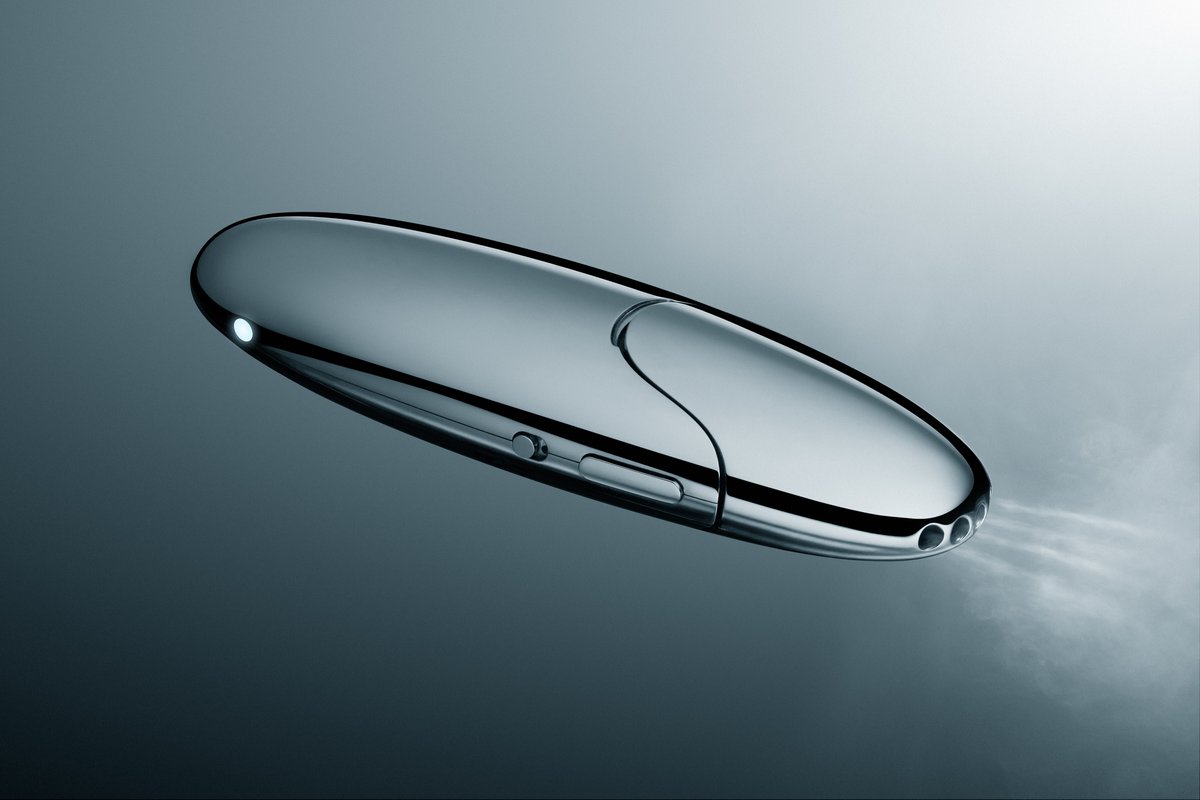 ritwikpavan's tweet photo. JUST IN: @halite_breathe  just launched a pocket-sized device that turns saline into an inhalable mist.

It uses ultrasonic mesh atomization to hydrate your nose and throat without heat, combustion or nicotine.

-Creates 5-micron saline droplets
-Delivers 0.4 mL of mist per minute
-Each pod holds 2.5 mL of isotonic saline
-Runs for up to 90 minutes per charge
-Stainless steel body is just 4.3 inches tall
-No heat, combustion, nicotine or active drugs

Priced at $250.