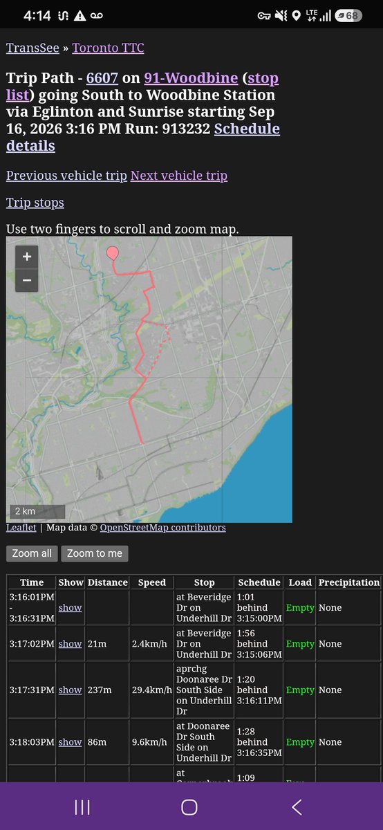 Riley83897's tweet photo. @TTChelps i think the driver forgot to do eglinton via sunrise https://t.co/8dLh3j2bKc