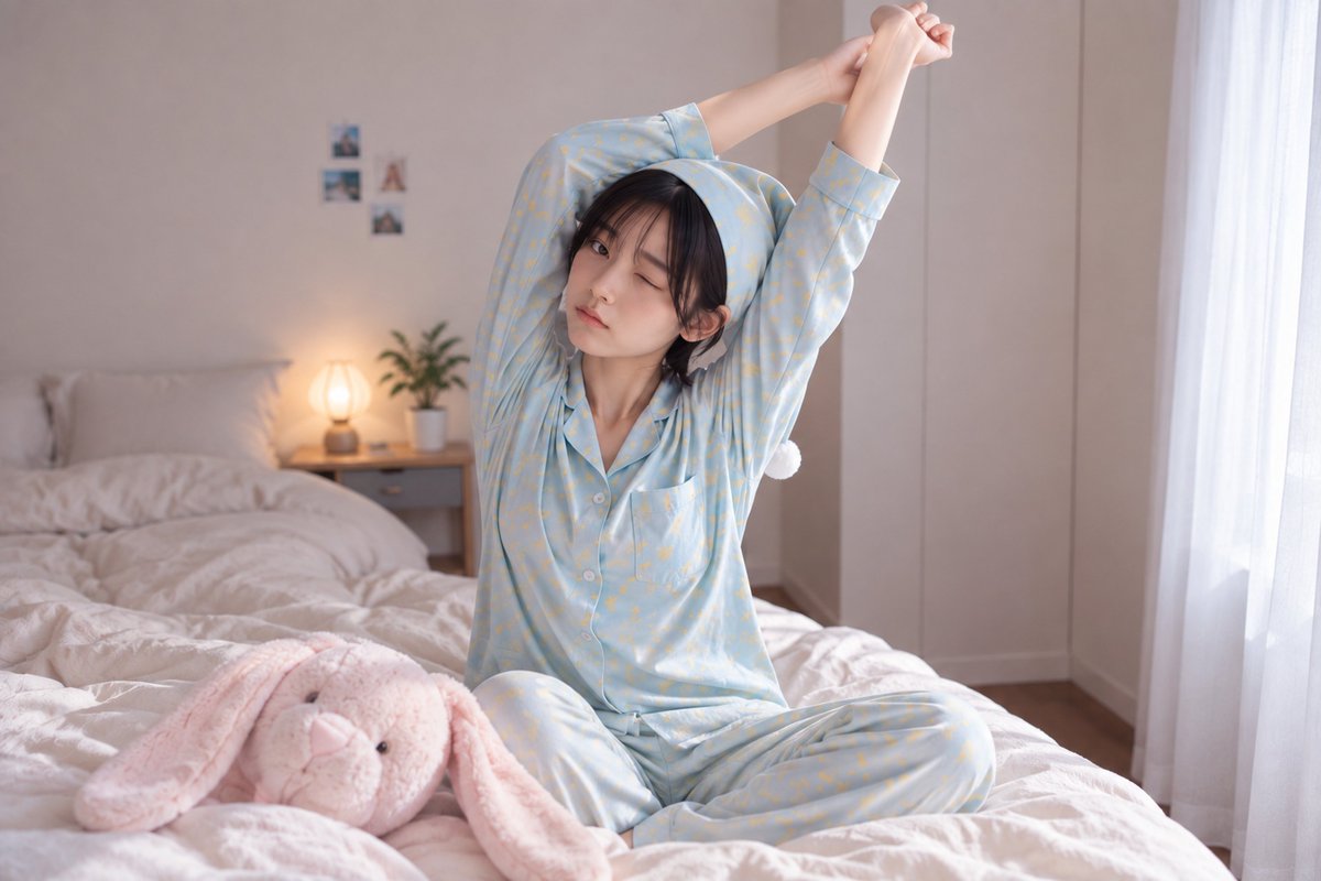 nowa_aiphoto's tweet photo. 目が覚めたら、いつもの朝。
うさぎを連れて、ゆっくり始めよう。☀️🐰

#乃和 #AIグラビア #AI美女 #AIphoto #寝起き https://t.co/7rp3Rmony9