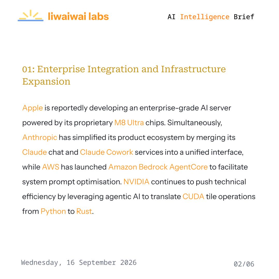 liwaiwaicom's tweet photo. Be in the know with the latest #news in the #TechIndustry

Discover more at https://t.co/Bnqkt8p8iA

#Liwaiwai #IntelligenceBrief #Anthropic #OpenAI #GoogleDeepmind #MicrosoftAI #Claude #AGI #AIRegulation #Deepmind #NVIDIA #AISafety #AIEthics https://t.co/0zFT20jw2v