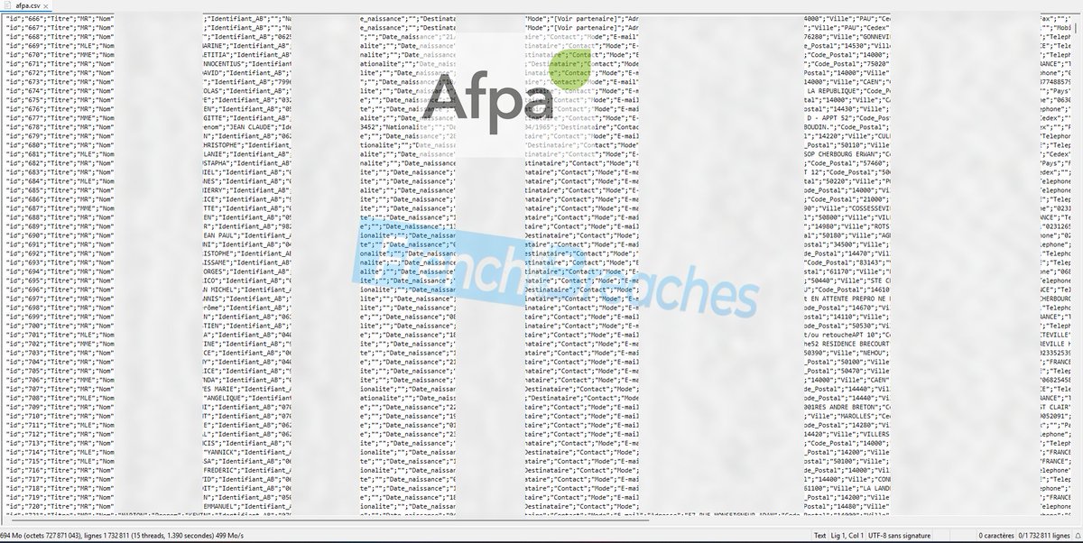 seblatombe's tweet photo. 🔴 AFPA : 1,7 MILLION de personnes exposées dans une fuite couvrant plus de 20 ans de données

L’AFPA, organisme de formation professionnelle, est visée par une importante fuite de données. Noms, dates de naissance, adresses, téléphones et e-mails figurent parmi les informations concernées.

Les données couvriraient plus de 20 ans, de 2006 à 2026.