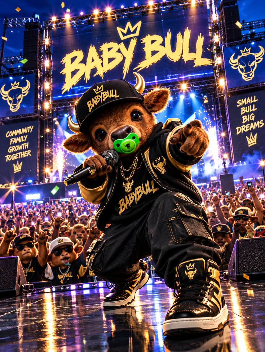 Alvarez_sa1's tweet photo. BABY BULL HAS ENTERED THE STAGE
Different look. Different energy. Same Baby Bull spirit.
The lights are on, the crowd is ready, and the little bull is here to make some noise. 
SMALL BULL. BIG DREAMS.

#BABYBULL #MemeCoin #CryptoCommunity #Web3 https://t.co/veeOxJVj6j