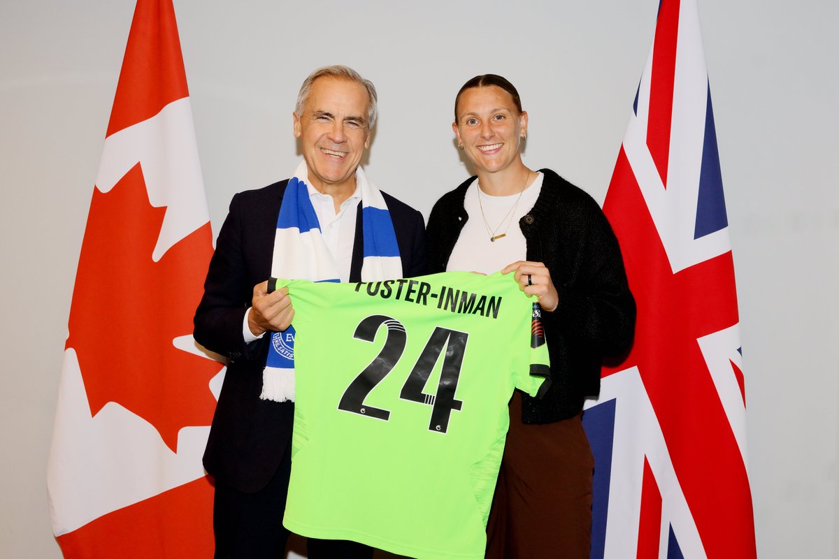 EvertonWomen's tweet photo. Mark Carney 🤝 Rylee Foster-Inman.

Our Canadian shot-stopper met her nation's Prime Minister during Everton's clash with Wolverhampton Wanderers at Hill Dickinson Stadium. https://t.co/ArZ88YxIrx