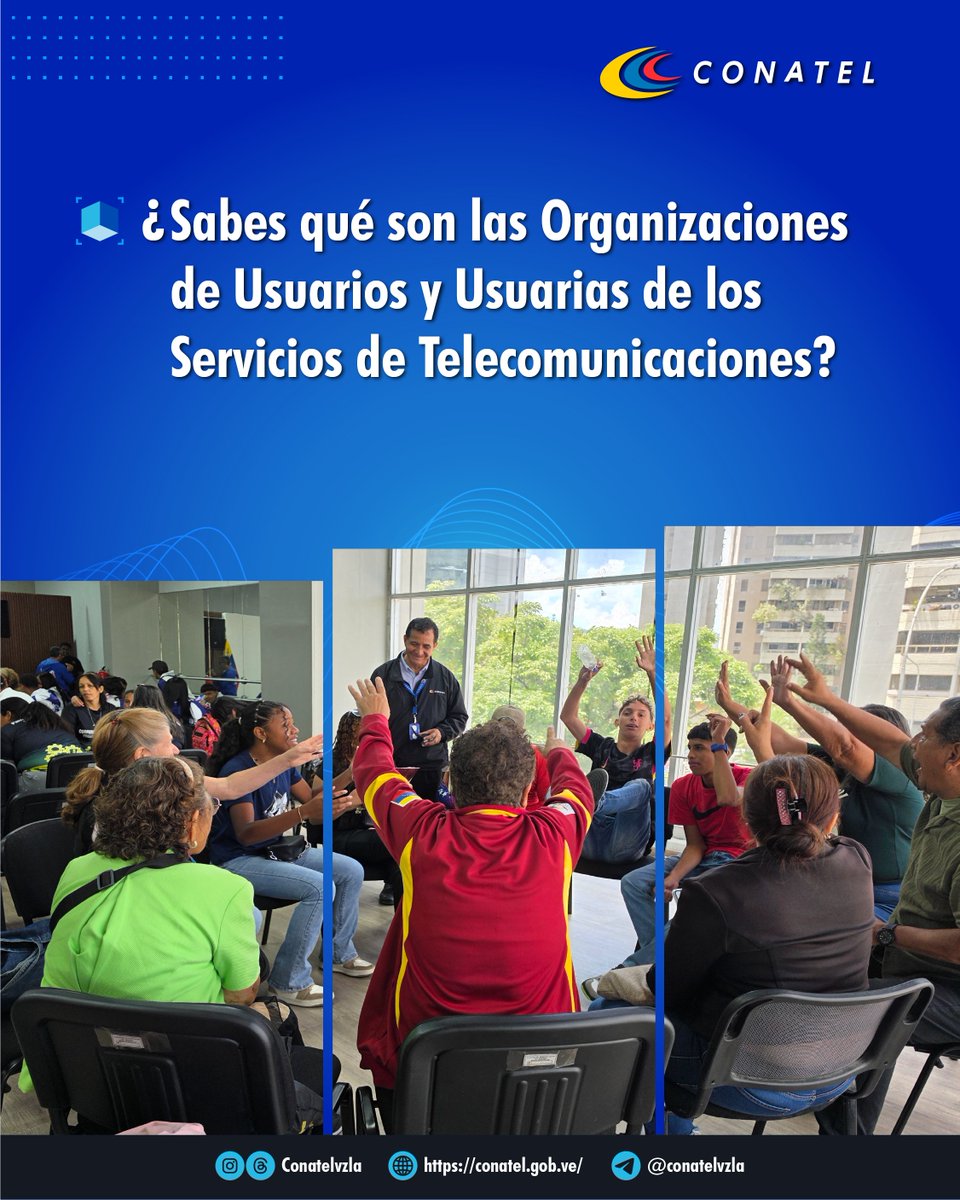 Conatel's tweet photo. Las Organizaciones de Usuarios y Usuarias de los Servicios de Telecomunicaciones son el enlace fundamental entre el pueblo organizado y el Estado para garantizar el derecho a servicios de calidad, la supervisión ciudadana y la inclusión digital en todo el país. https://t.co/gCjSZNl5kU