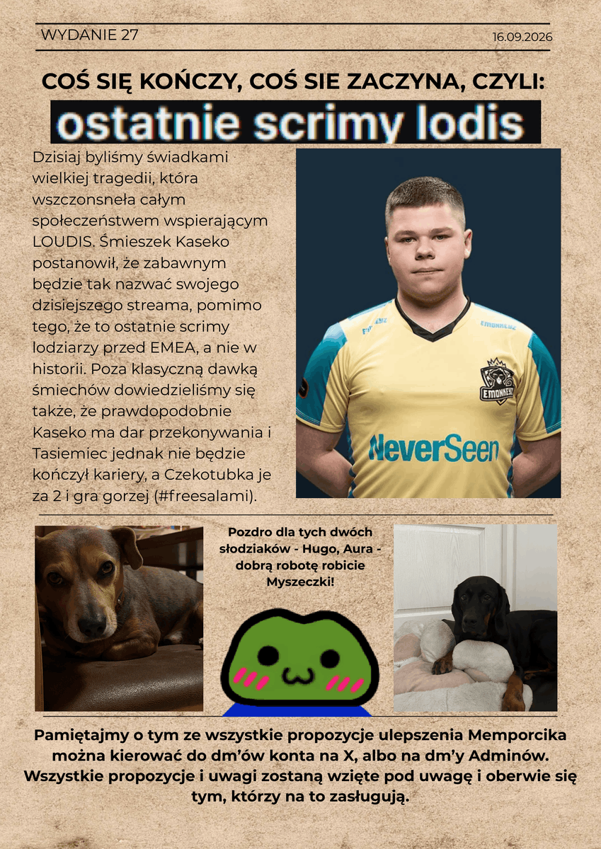 Memporcik's tweet photo. Admin1 walczy z crunchem przed LAN'em, ale za to Admin2 i @DraQose dowieźli wam mocne gówno. W środku update co do dziecka sympatycznej pary z LODIS, klasyczny segment rozrywkowy+zwierzęta, podsumowanie streama u Pedro i żarciki w obozie Misiów Lodisiów. ZapraszaMY do lekturki. https://t.co/0MzJglx8CF