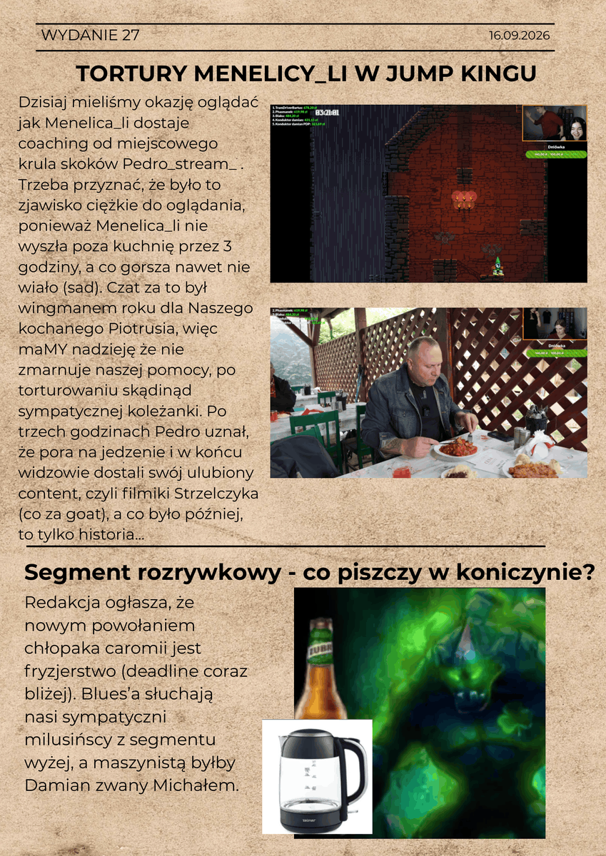 Memporcik's tweet photo. Admin1 walczy z crunchem przed LAN'em, ale za to Admin2 i @DraQose dowieźli wam mocne gówno. W środku update co do dziecka sympatycznej pary z LODIS, klasyczny segment rozrywkowy+zwierzęta, podsumowanie streama u Pedro i żarciki w obozie Misiów Lodisiów. ZapraszaMY do lekturki. https://t.co/0MzJglx8CF
