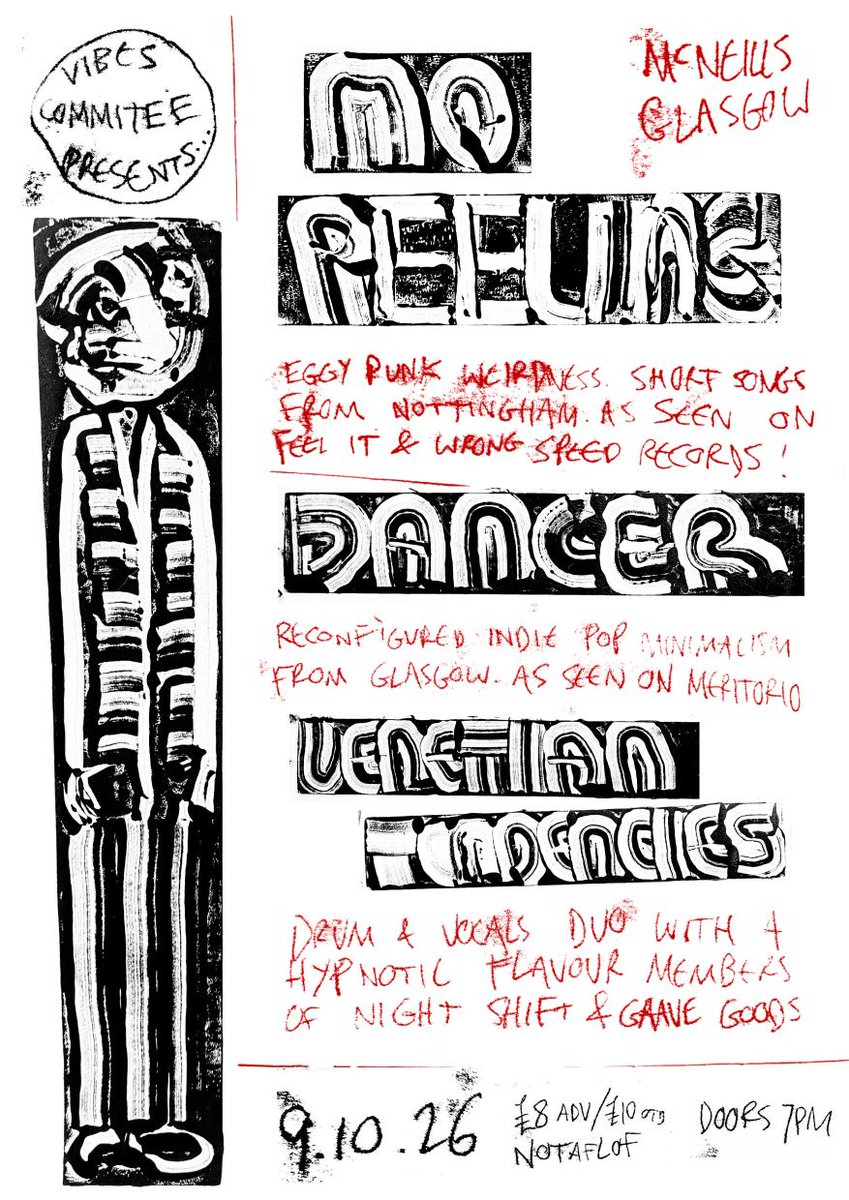 Dancerareaband's tweet photo. If you are still on this horrid site and live in Glasgow come to this gig we are putting on October 9th!

No Peeling
Dancer
Venetian Tendencies

McNeills Bar 
£8 adv / £10 otd
Notaflof
Doors 7pm

Advance Tix >

https://t.co/LwGoyyg1Xe https://t.co/enlfd2QCyP