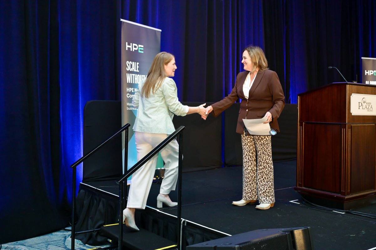 Connect_WW's tweet photo. Kicking off #HPE Nonstop Technical &amp; Business Conference, Kristina Elizondo welcomes Casey Taylor to the stage. What a great week of community!

#HPENONSTOP #TANDEM #NONSTOP #CONNECT #TECHCONFERENCE #CONFERENCELIFE https://t.co/mtfGyAQSnq