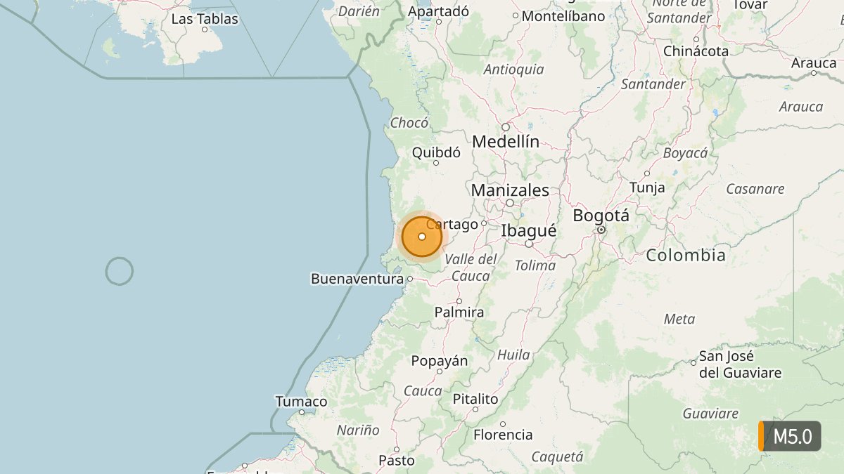 NewEarthquake's tweet photo. M5 earthquake - 29 km WSW of Sipí, Colombia

Sep 16 15:12 local time (15m ago)
Depth 59 km
https://t.co/FdNoH4wHok

Details in iPhone app: https://t.co/2IpeREEEKA https://t.co/6CvgeJoqeJ