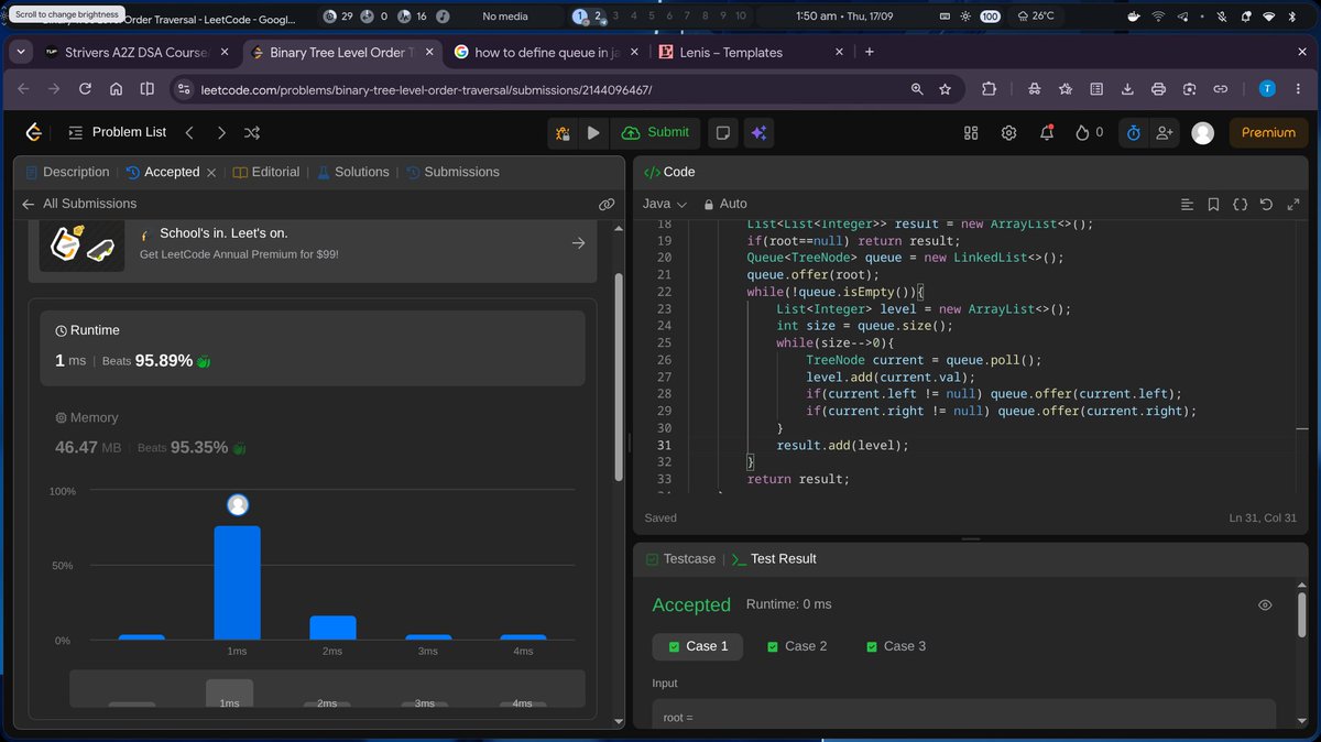 Tejas55451's tweet photo. Binary Tree Traversals -
1. Preorder Traversal ✅
2. Postorder Traversal ✅
3. Inorder Traversal ✅
4. Level order traversal ✅

#binarytrees #striversA2Z #dsa #LeetCode https://t.co/v6VvY7Pcdh