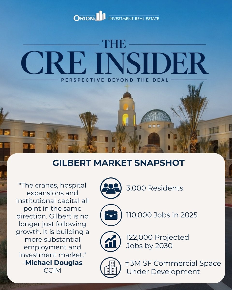 spiro_orion's tweet photo. Michael Douglas, MBA, CCIM has spent years building his knowledge and experience in Gilbert, giving him a front-row seat to the market’s evolution.

Our latest CRE Insider looks at what’s driving Gilbert’s next wave of investment.

🔗 https://t.co/kLjU8NDCjA https://t.co/cYZ3NVdhjY