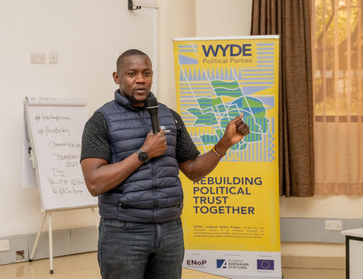 _IPYF's tweet photo. @KidiMwaga2 spoke about the importance of peaceful coexistence within political spaces. We may belong to different parties and hold different views, but that should not prevent us from learning, engaging and building together.

#InterPartyDialogue #PeaceBuilding https://t.co/x8OkdRkqQe