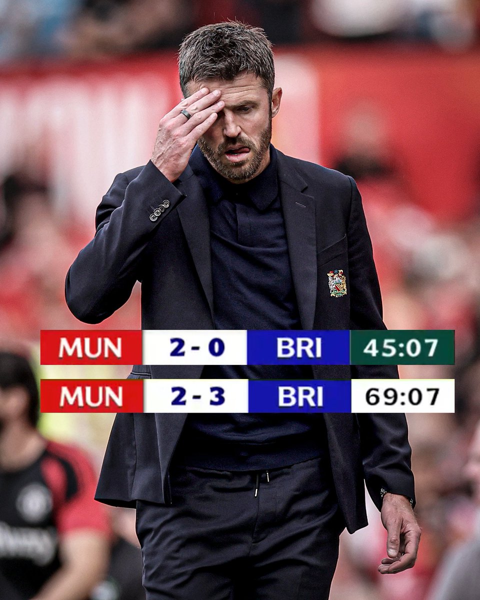 ESPNFC's tweet photo. Manchester United have squandered a 2-0 lead in the Carabao Cup to Brighton. 

The visitors now lead 3-2 😨 https://t.co/QggR498rgT