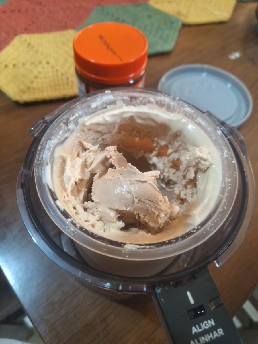 jucrist's tweet photo. me dei de presente uma máquina de fazer sorvete, já testei de manga, papaia com cassis e ovomaltine.. tô considerando como meu presente de dia das crianças, isso aqui é maravilhoso https://t.co/WsPi99xI6I