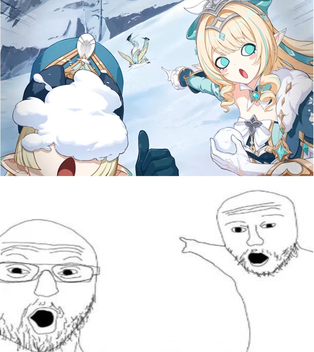 LAVENDERbutrfly's tweet photo. NOTHING BUT MEMES~
.
.
.
Honestly, it’s this alone that makes me love her cherecter so much^^, a definite must have!
#VesnaTeaser #GenshinImpact
 #Snezhnaya #Hoyovers https://t.co/52Dbp7HZN9