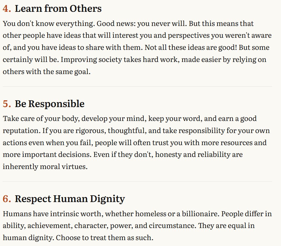 Afinetheorem's tweet photo. Based on recent discussions: what does a 'progress mentality' for a young person look like? 
We need a push an optimistic, forward-looking cultural norm to replace "explore your true self", "get rich", "criticize injustice", "zero-sum resentment". Here's my eight-part catechism: https://t.co/7WRxxogwKg