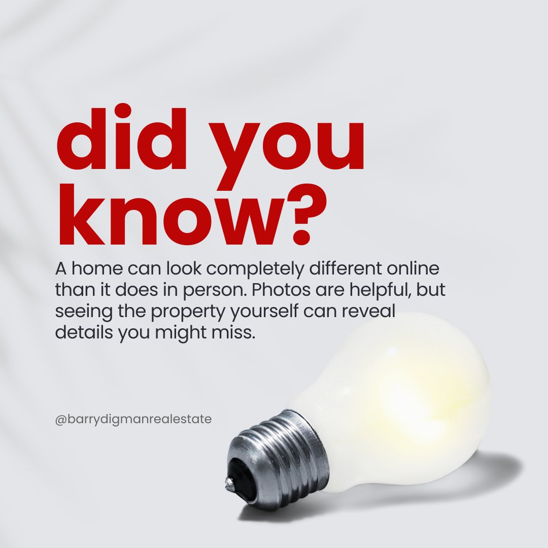 Barrydigman's tweet photo. A home can look completely different online than it does in person! Photos give you a first impression, but seeing the property yourself can help you notice the details that truly matter. https://t.co/0PSqJOMxRQ