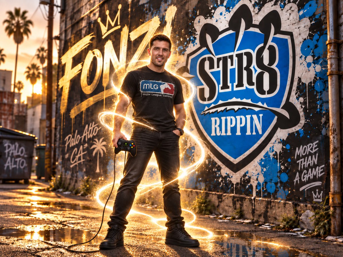krypton_17's tweet photo. If you were a Str8 Rippin fan you might like this

Talked to one of Fonzi close friends last night from Palo Alto, California for nearly 3 hours. Fonzi's friend was a co-creator of @STR8RIPPIN (This was pre Tsquared days) - I'll tag a few of you Halo pros in here. To update you. Since some of you lost contact to Alfonso.

Apparently he told me Fonzi is now living in Dubai. Or at least that's the last he heard. He became a multi-millionaire and is an executive at @Facebook. With close ties to Mark Zuckerberg. Drives a McClaran. Living the life. I remember playing Halo 2 with Fonzi  years ago. Seeing the talent of him and Foulacy as well as some of the originals from Str8 Rippin will always be something I can appreciate. 

I was happy to hear of his success. We spoke of Walka, Blackjack, Sad Panda Eh as well as Legit, @Naded Samurai 650 and Killer N.  Talks were positive. I mentioned my time with Zola who created the Str8 Rippin montage. For those who knew me. Zola and I created a few websites for the pros. Starting with Triggers Down. He also told me that the name Str8 Rippin was created in Palo Alto, California which I knew. He then said Str8 Rippin was an inside Marijuana reference such as Rippin a bong or Rippin a pipe. That his group joked about. Which I didn't know.

Made a little artwork for Fonzi as seen here and Str8. Hope you like it. Something to remember him by.