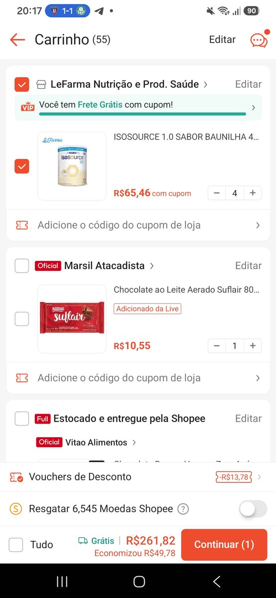 ItsLeandroS's tweet photo. @shopee_br Shô, patrocina meu carrinho pq o Isosource não foi parar aí por acaso 🥹 A nutricionista recomendou pois tô pesando apenas 49kg 😭 então seria uma compra mt importante. Já fiz minha parte e coloquei no carrinho… agora só falta a Shô fazer aquela parte q meu bolso não consegue 🧡 https://t.co/7ZK3b4yoUD
