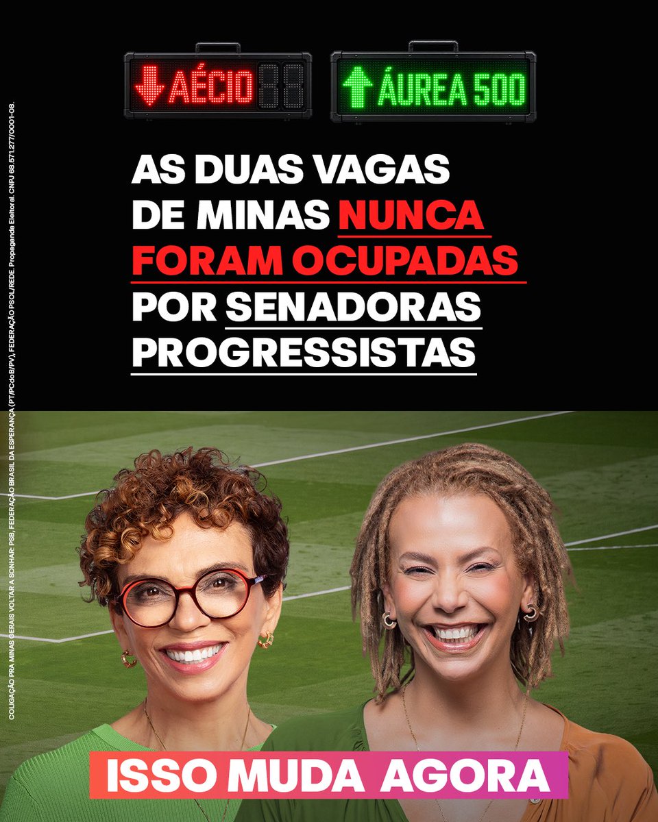 aureacarolinax's tweet photo. Um novo Senado é possível: sem o jogo sujo da velha política e sem rabo preso com ninguém. É Áurea Carolina 500 e Marília Campos 131 https://t.co/77iqOxOMvy