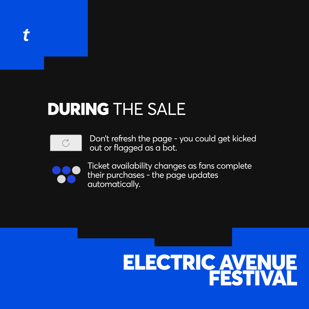 Ticketmaster_NZ's tweet photo. Tips for Getting Ready for the Electric Avenue Festival Ticket Drop ⬇️

🎫https://t.co/5KcCQKqKYL https://t.co/n85C8pxMoG