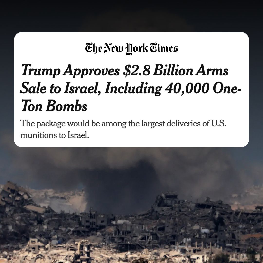 SenMarkey's tweet photo. The United States must not send 40,000 taxpayer-funded bombs to Netanyahu for his war on Gaza and Lebanon and on Iran. We must block the sale of these weapons now. #BlockTheBombs https://t.co/WjZxKj1ShE