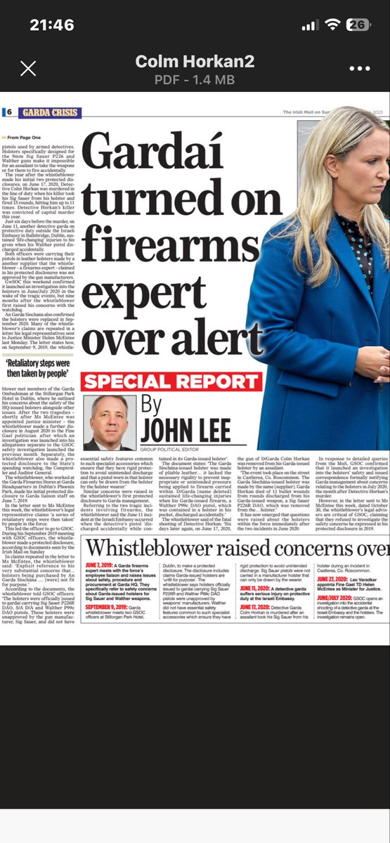 JohnEdwardLee's tweet photo. We began publishing disclosures made by Garda whistleblowers since 2023 about firearms. You’ll see many of them on @RTE Prime Time Investigates, without attribution https://t.co/pNmxQlo9EH