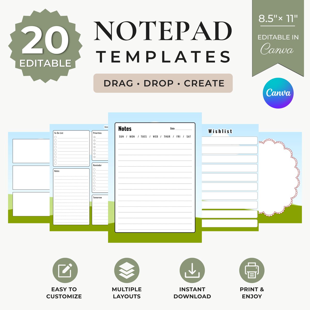 Nusrat82_3's tweet photo. 📝 New in the shop!
20 Editable Canva Notepad Templates for just $2.99. ✨
20 layouts • 8.5" × 11" • Drag & drop • Fully customizable
Shop ↓
https://t.co/YFjXWzcPBB
#Canva #DigitalProducts #NotepadTemplates #Stationery https://t.co/7tLkSN2XeA