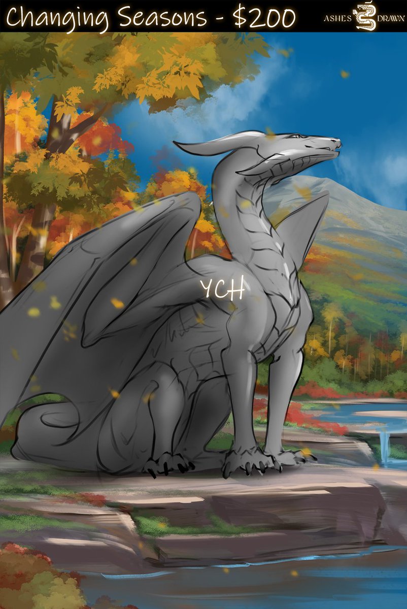 AshesDrawn's tweet photo. Excited for the change 🍂 

The backgrounds are sketch/rough and character does not have to be a dragon 🐉 To claim or if you have any questions please DM, comment or email at contactashesdrawn[at]gmail[dot]com https://t.co/4AerD4Lepe