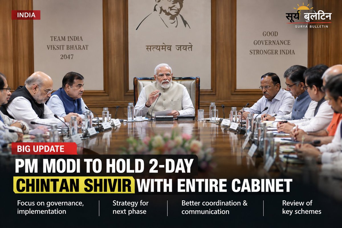 choteyati's tweet photo. मोदी सरकार का बड़ा मंथन!

अगले सप्ताह PM मोदी की अगुवाई में पूरे Council of Ministers का दो-दिवसीय ‘Chintan Shivir’ होगा। 

Governance, communication और सरकार की कार्यप्रणाली पर मंथन—अब नजर रहेगी कि इसका असर अगले चरण की नीतियों पर कितना दिखता है। 

#PMModi #ModiGovernment #ChintanShivir #India @narendramodi @GovernmentIndia