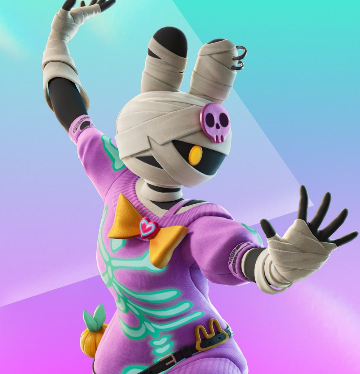 HYPEX's tweet photo. NEW BUNNY MUMMY QUEST PACK

• $9, releasing on Oct 3 until Dec 5
• 800 VB, Skin, Pickaxe, Wrap &amp; Backbling

[VIA @ShiinaBR] https://t.co/14QJOyMMqz