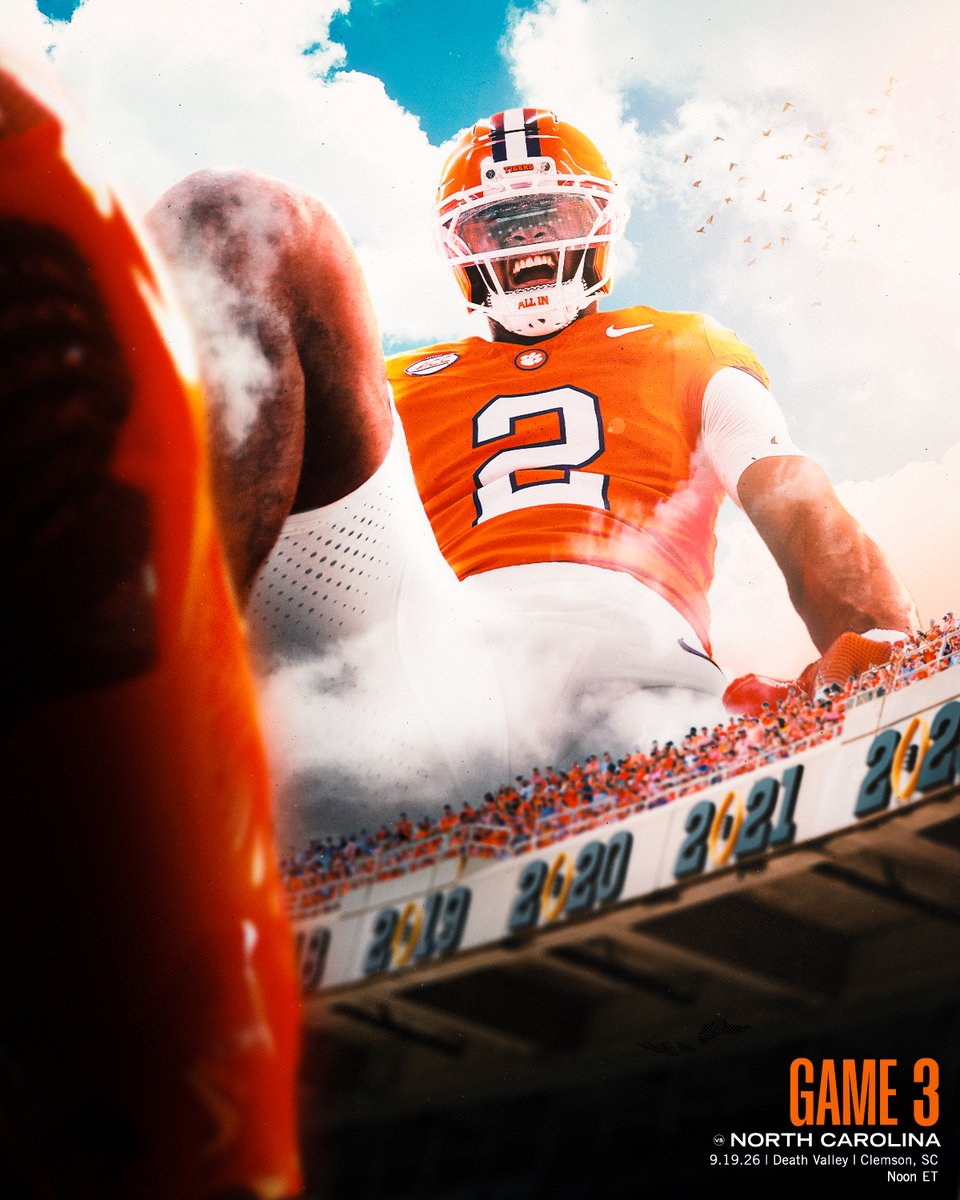ClemsonFB's tweet photo. Almost game day 🤫

Wallpaper Wednesday size below ⬇️ https://t.co/N6tfMKBva8