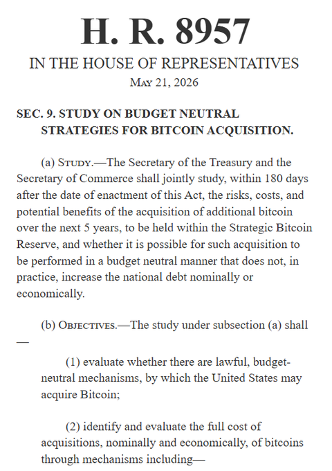 BitcoinArchive's tweet photo. BREAKING: Bitcoin Strategic Reserve bill passes U.S. House committee. 🚀

• Mandates study of budget-neutral BTC acquisition.

• Extends wash-sale rules to crypto.

• Requires 20-year hold on future reserves.

Advances to full House vote. https://t.co/aMhi2rvO34